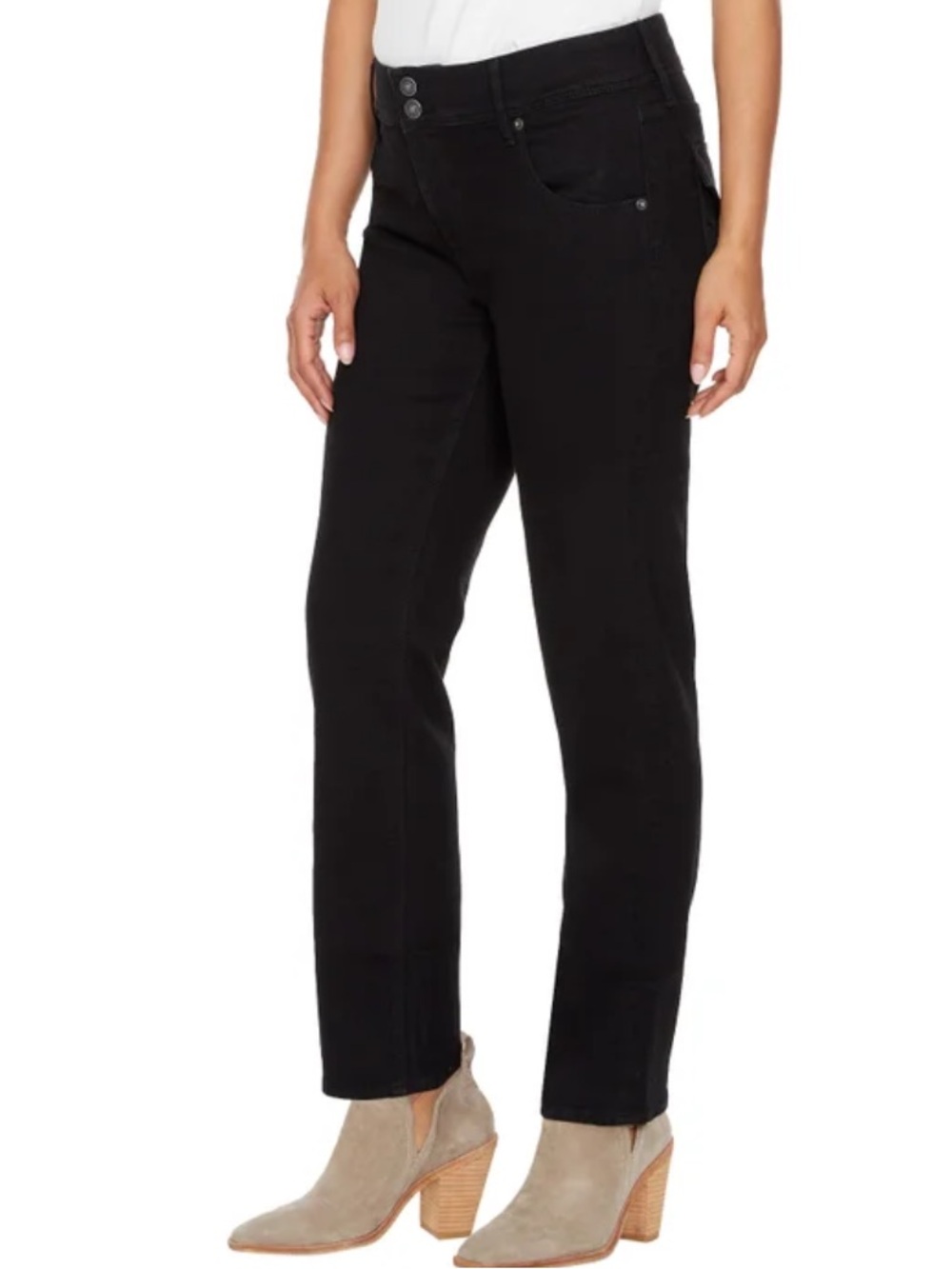 Hudson Black Straight Leg High Rise Jeans